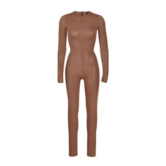 1. NWT SKIMS SHEER SCULPT CATSUIT IN JASPER - Picture 1 of 6